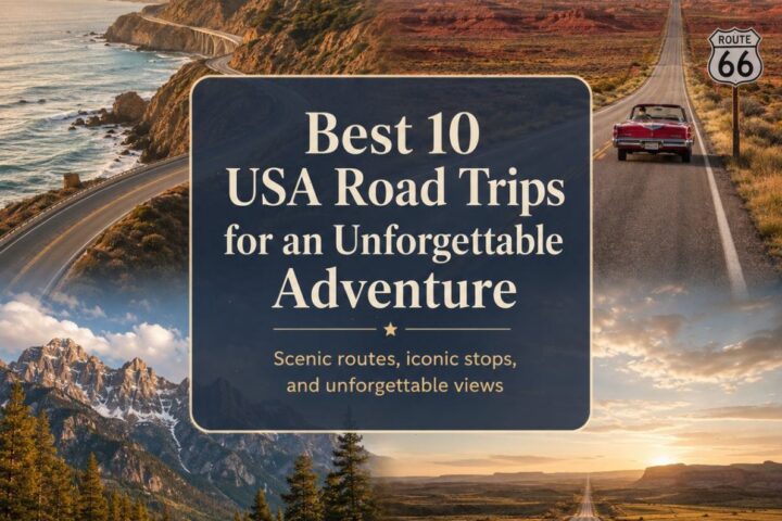 Best 10 USA Road Trips for an Unforgettable Adventure. Scenic routes, iconic stops, and unforgettable views