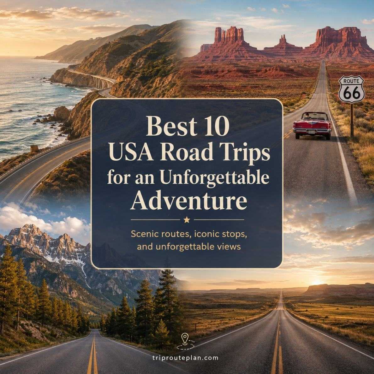 Best 10 USA Road Trips for an Unforgettable Adventure. Scenic routes, iconic stops, and unforgettable views